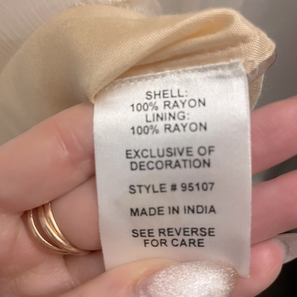 Lulu’s Exclusive New Friends Colony Glass Petals Peach Beaded Dress - Picture 8 of 9